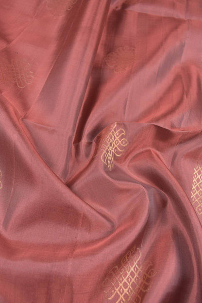 Cherry Pink  Pure Soft Silk Kolam Butta Contrast Blue Border Kolam Pallu Saree NAA199