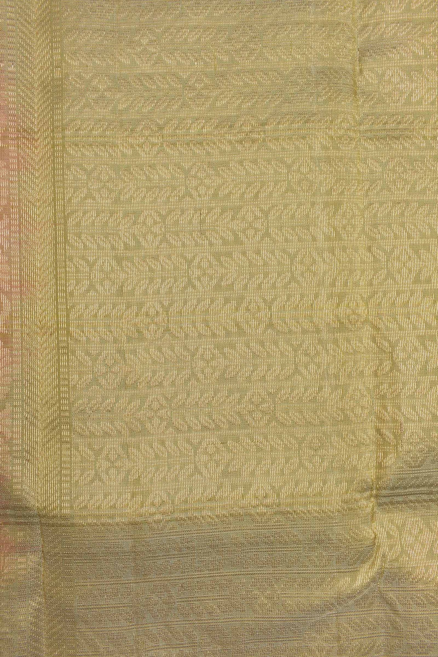 Light Copper Light Weight Pure Silk Fancy Butta Green Zari Border Pallu Saree NAA189