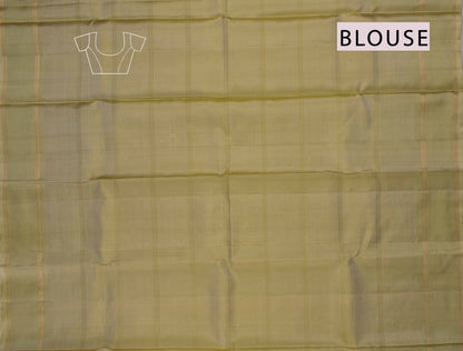 Light Copper Light Weight Pure Silk Fancy Butta Green Zari Border Pallu Saree NAA189