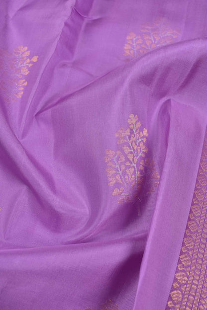 Light Voilet Light Weight Pure Silk Fancy Butta Voilet Border Zari Pallu Saree NAA191