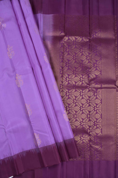 Light Voilet Light Weight Pure Silk Fancy Butta Voilet Border Zari Pallu Saree NAA191