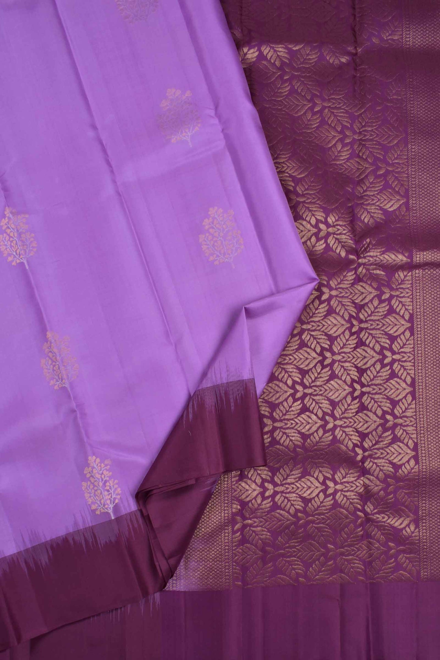 Light Voilet Light Weight Pure Silk Fancy Butta Voilet Border Zari Pallu Saree NAA191