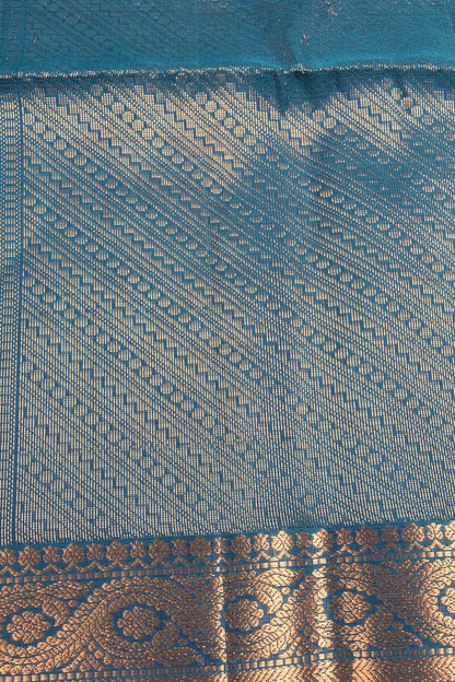 Navy Blue Pure Soft Silk Fancy Mango Butta Blue Zari Border Pallu Saree NAA193