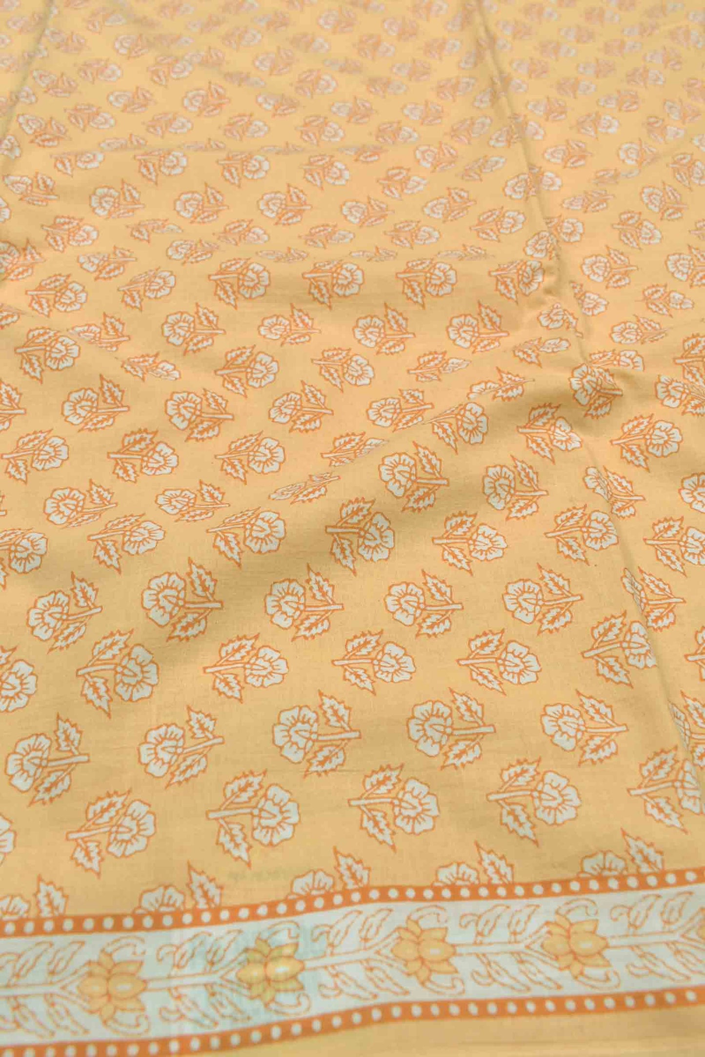 Light Yellow Jaipur Cotton Chudithar Material Floral Print Suit