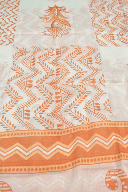 Light Yellow Jaipur Cotton Chudithar Material Floral Print Suit