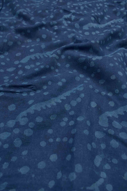 White With Blue Cotton Chudithar Material Florals Print Suit