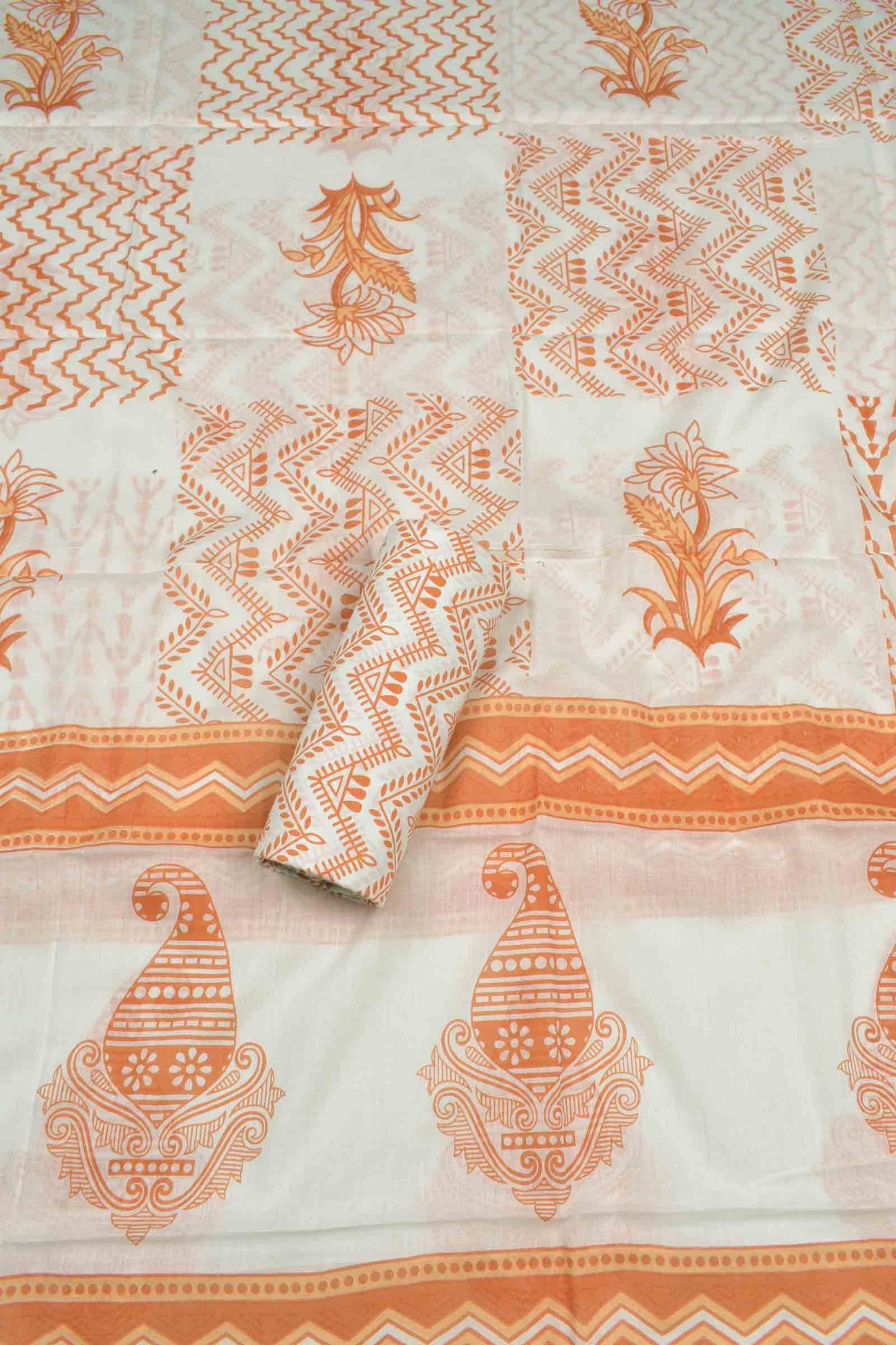 Light Yellow Jaipur Cotton Chudithar Material Floral Print Suit