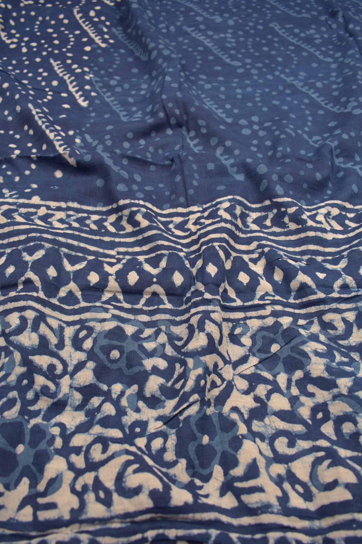 White With Blue Cotton Chudithar Material Florals Print Suit