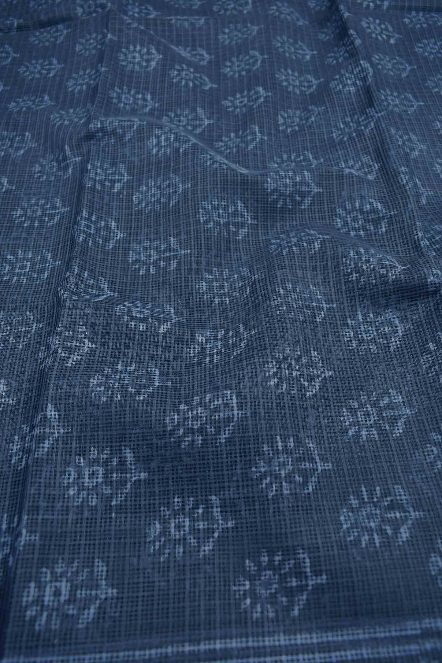 Indigo Blue Kota Cotton Chudithar Material Floral Suit