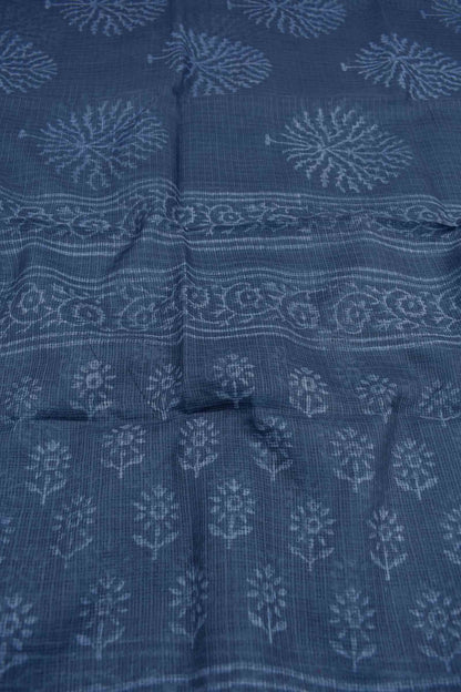 Indigo Blue Kota Cotton Chudithar Material Floral Suit