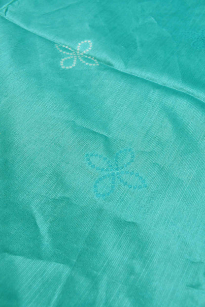 Blue Bandhej Silk Zari Border Saree