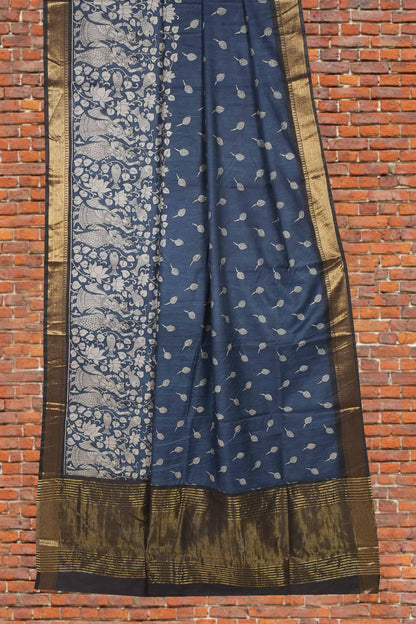 Blue Bengal Cotton Rhythms of Sea Zari Border Saree