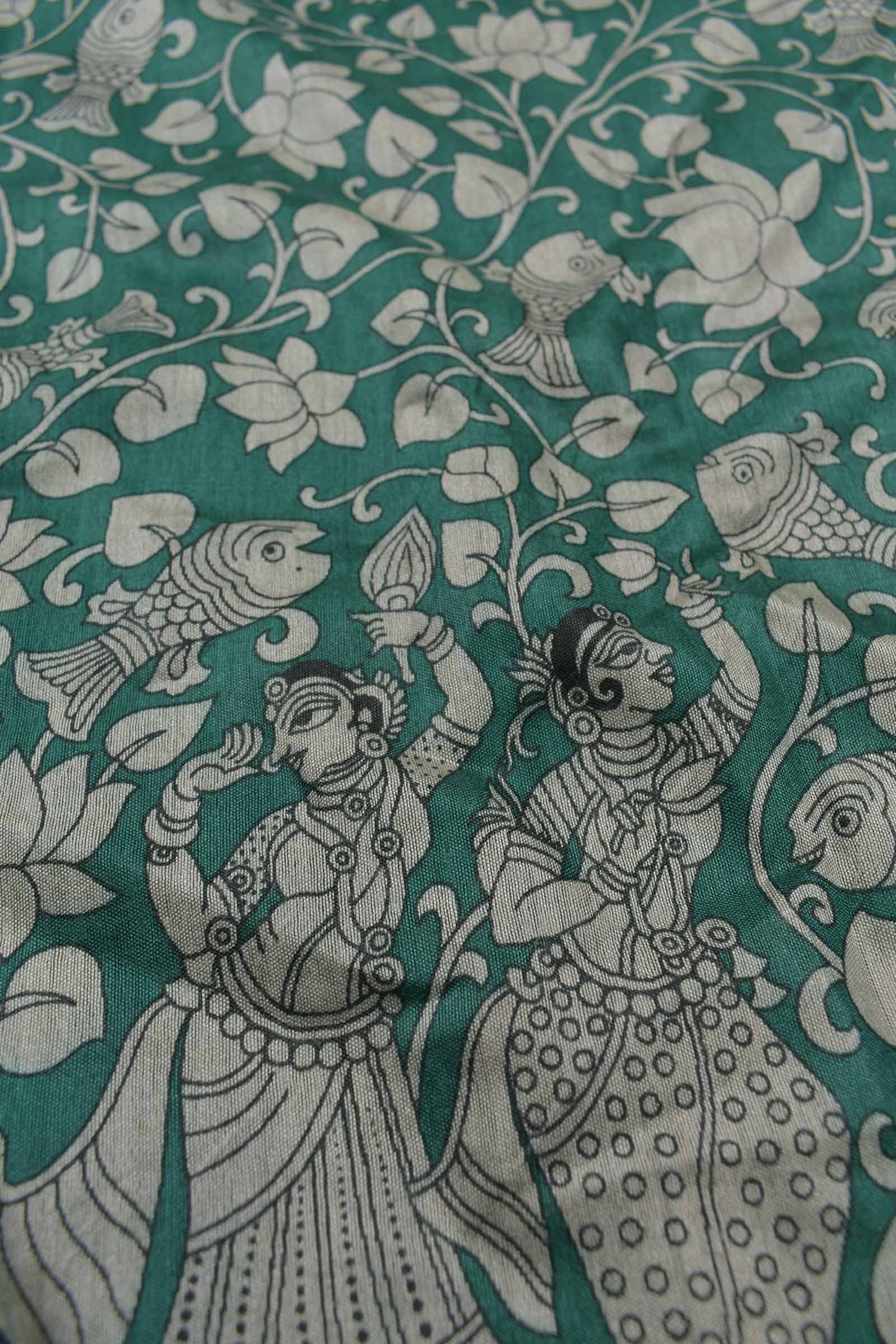 Green Bengal Cotton Rhythms of Sea Zari Pallu Saree