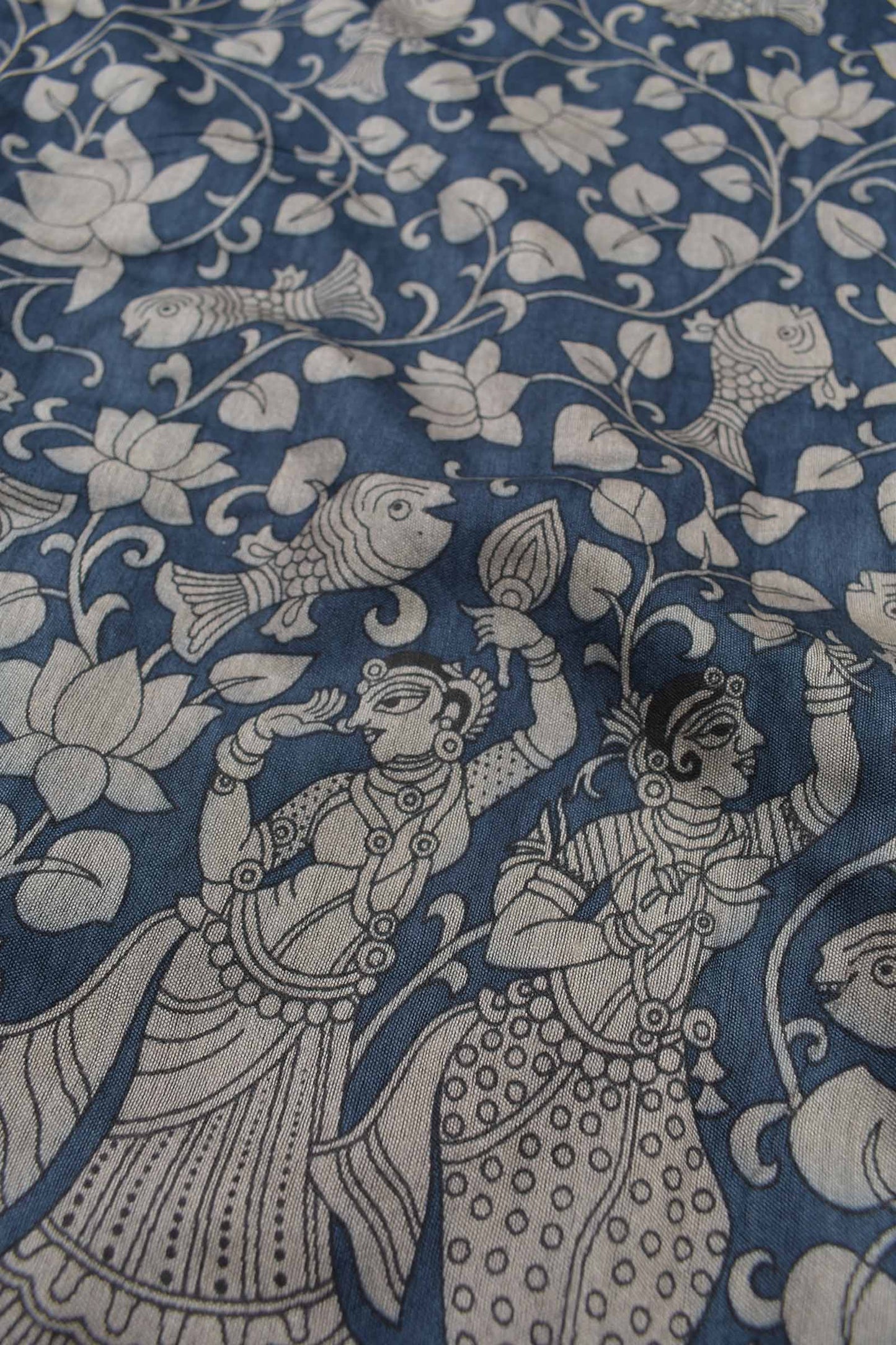 Blue Bengal Cotton Rhythms of Sea Zari Border Saree