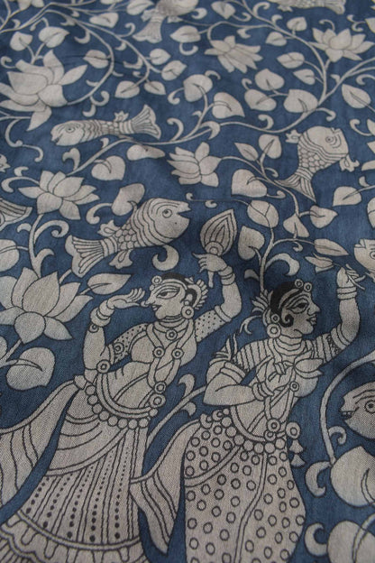 Blue Bengal Cotton Rhythms of Sea Zari Border Saree