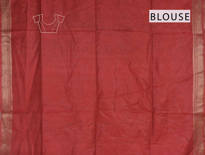 Off White Bengal Cotton Floral Kalamkari Style Peacock Red Zari Border Saree