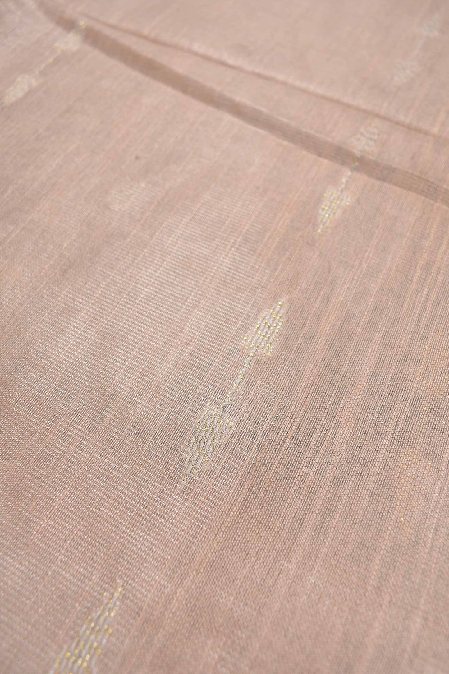 Sandal Semi Linen Dots and Darts Tissue Style Saree