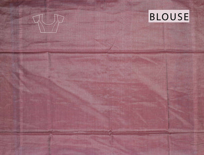 Light Red Semi Linen Dots and Darts Tissue Style Saree