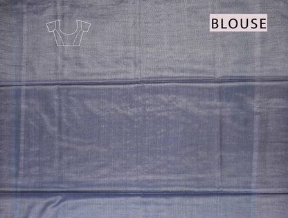 Pink Semi Linen Dots and Darts Tissue Style Saree