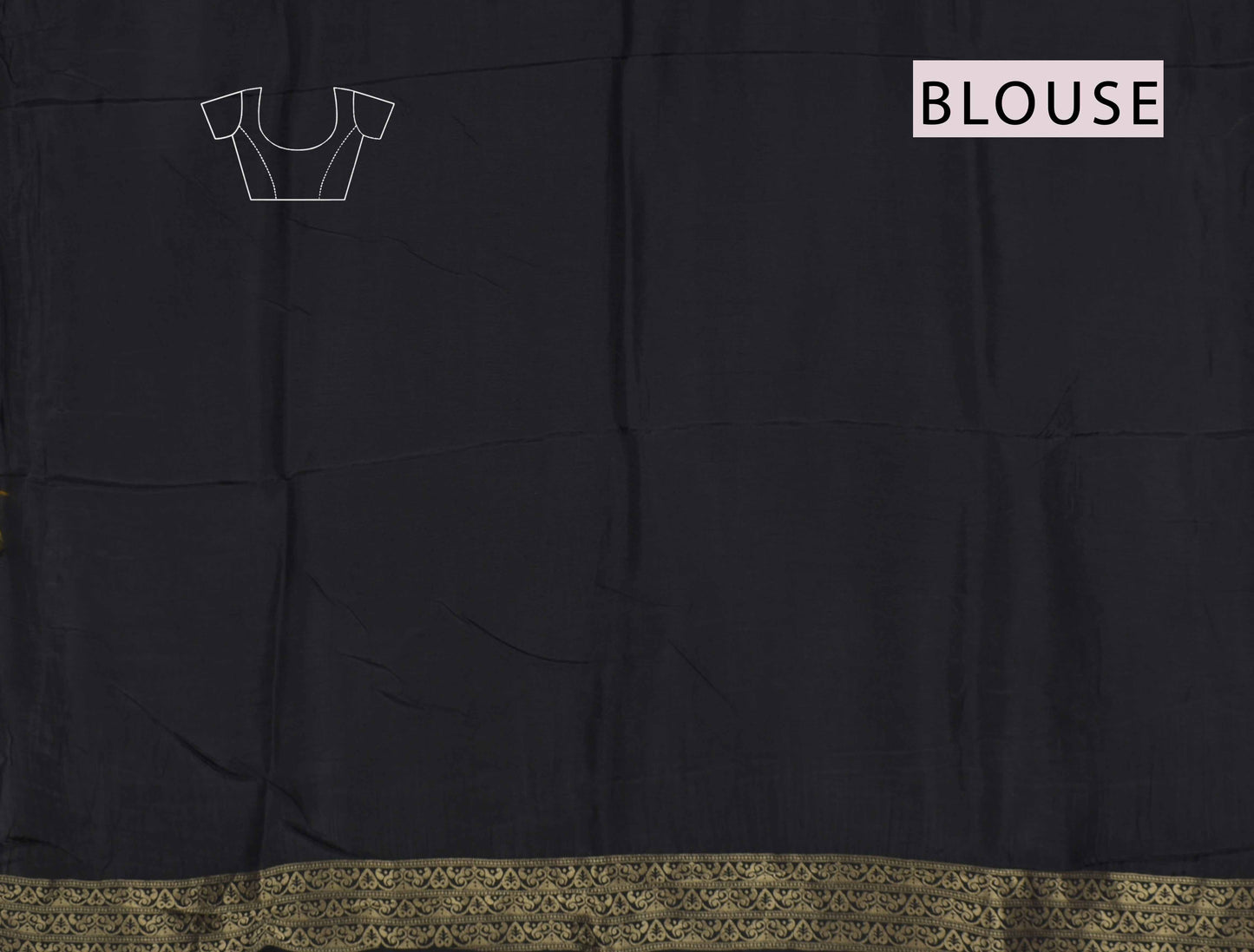 Black With Green Viscose Dola Zari Stripes Paisley Pallu Saree