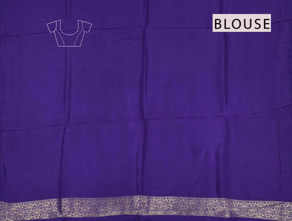 Dark Violet Viscose Dola Zari Stripes Paisley Pallu Saree