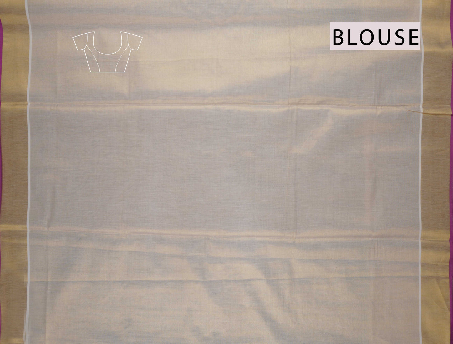 Off White Kerala Fancy Tissue Cotton Golden Zari Pallu Pink Border Saree