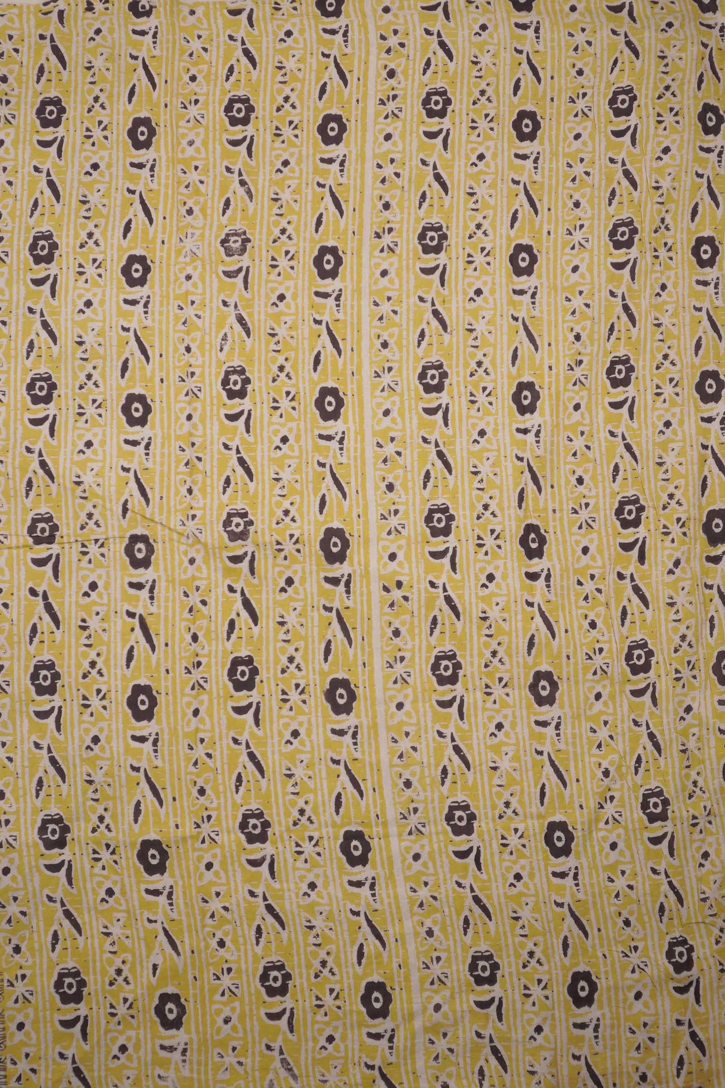 Off White With Yellow Kalamkari Pure Cotton Elephant Peacock Butta Saree