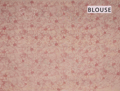 Red Kalamkari Pure Cotton  Floral Prints Peacock Pallu Saree