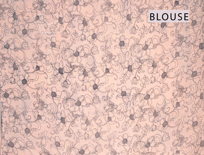 Black Kalamkari Pure Cotton Garden Print Royal Cow Pallu Saree