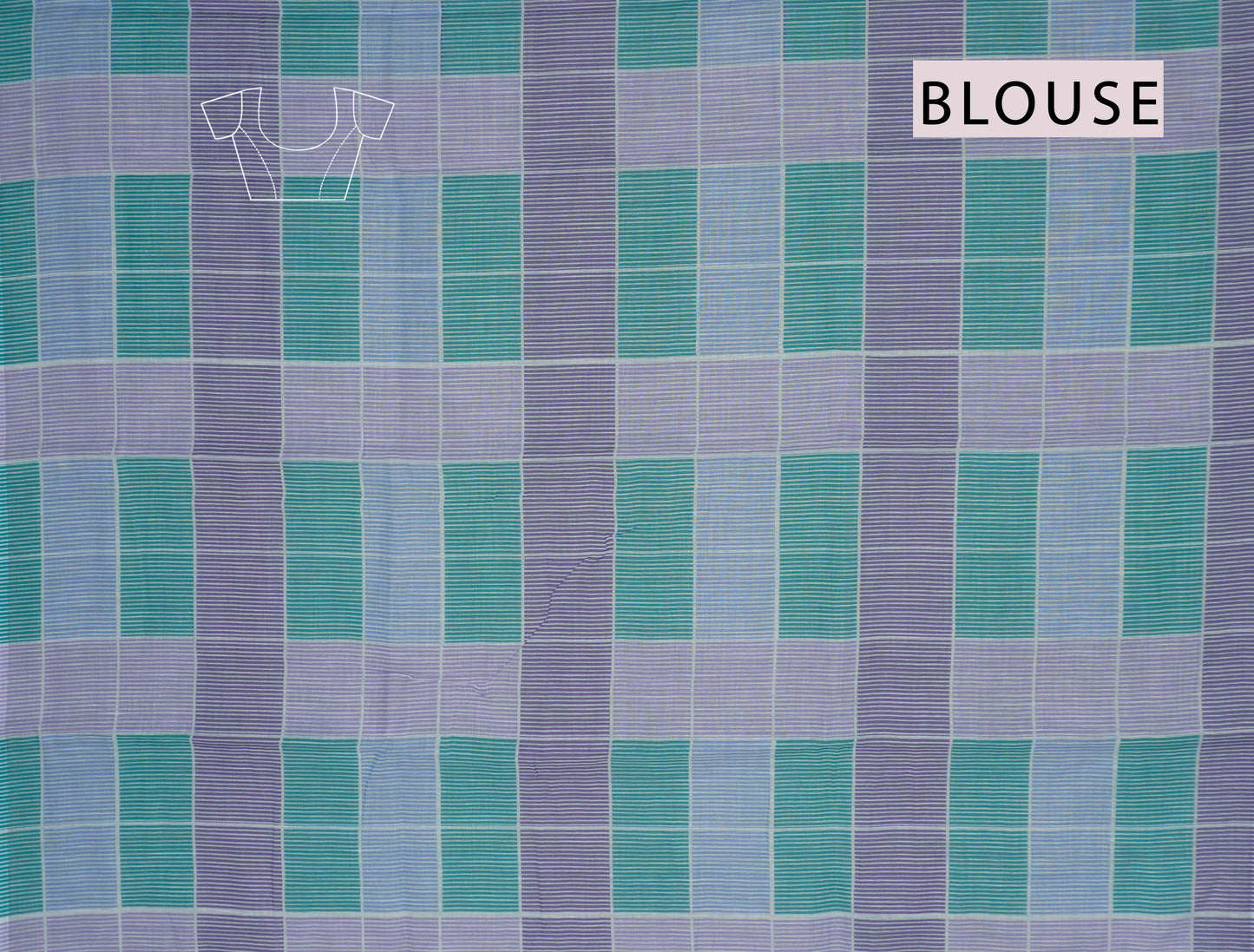 Pink Lavender Multi Colour Semi Linen Checks Saree