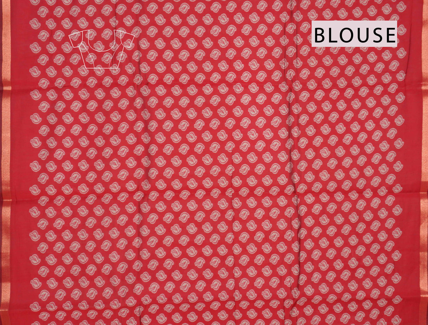 Black Cotton Kalamkari Lotus Printed Saree