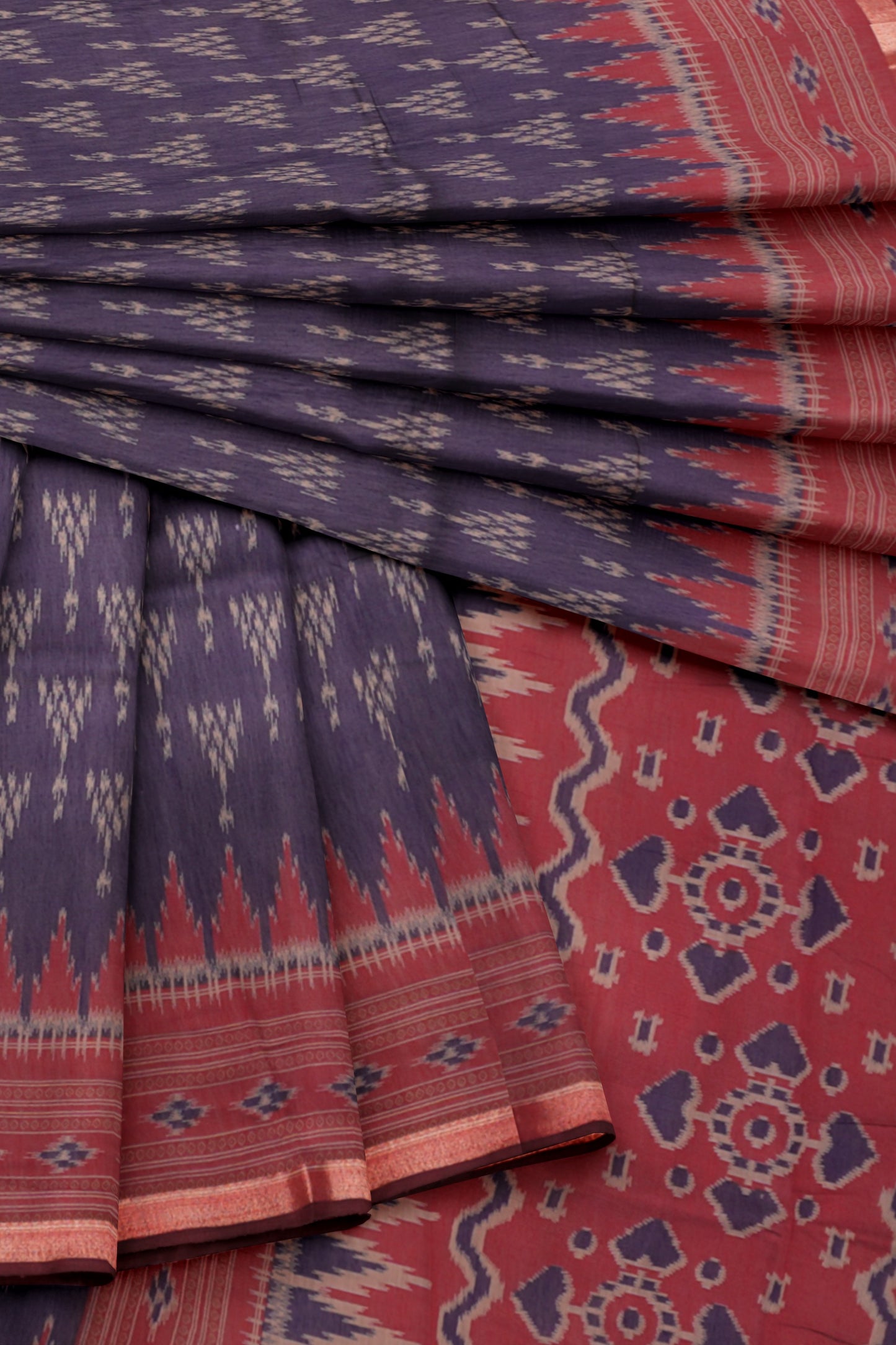Blue Fancy Printed Cotton Patola Style Pallu Saree