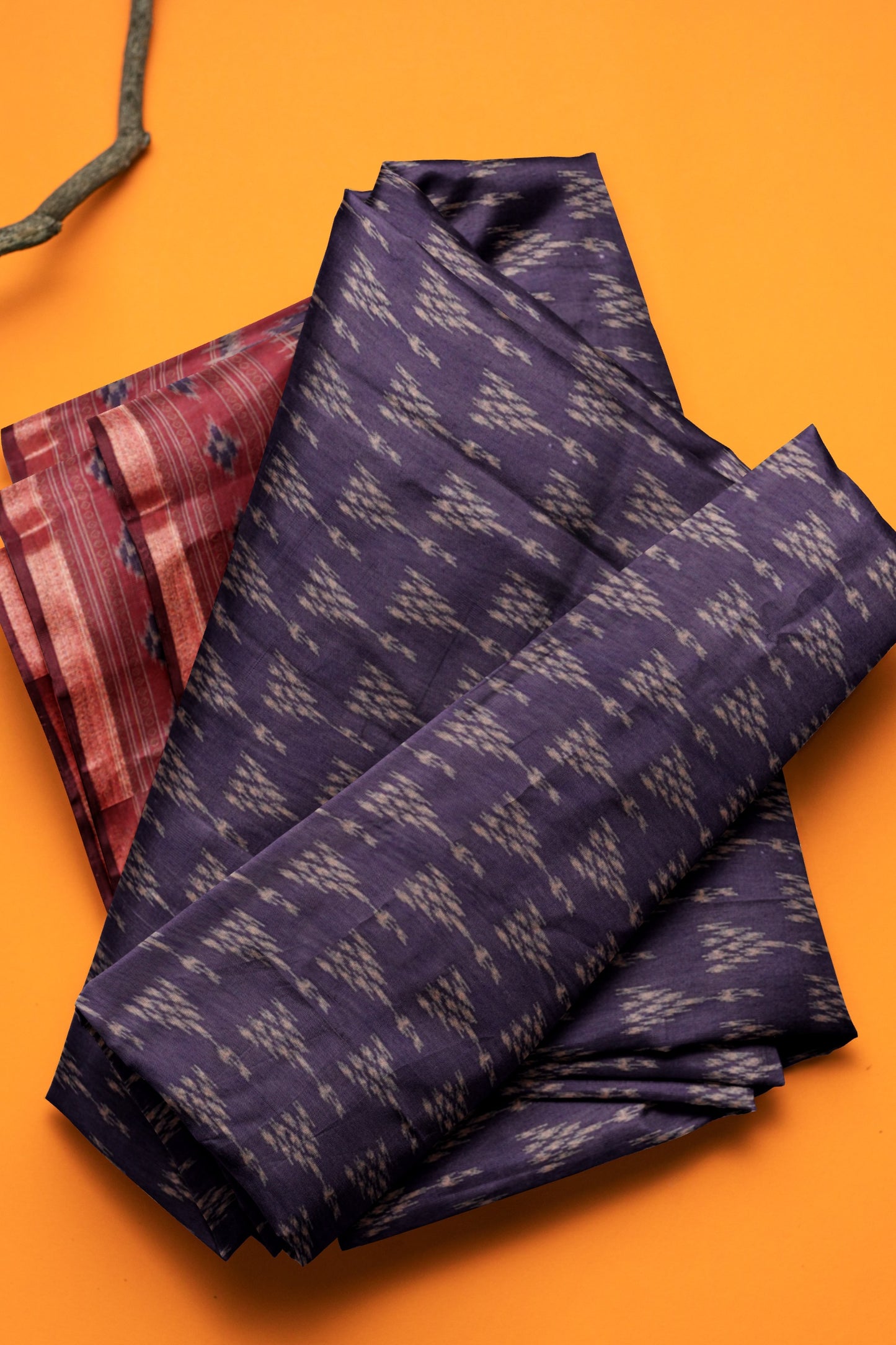 Blue Fancy Printed Cotton Patola Style Pallu Saree