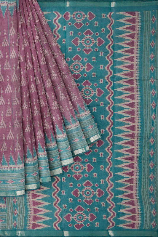 Burgundy Fancy Printed Cotton Patola Style Pallu Saree