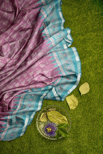 Burgundy Fancy Printed Cotton Patola Style Pallu Saree