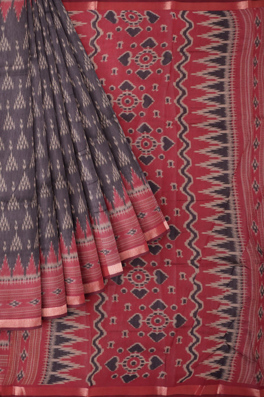 Black Fancy Printed Cotton Patola Style Pallu Saree