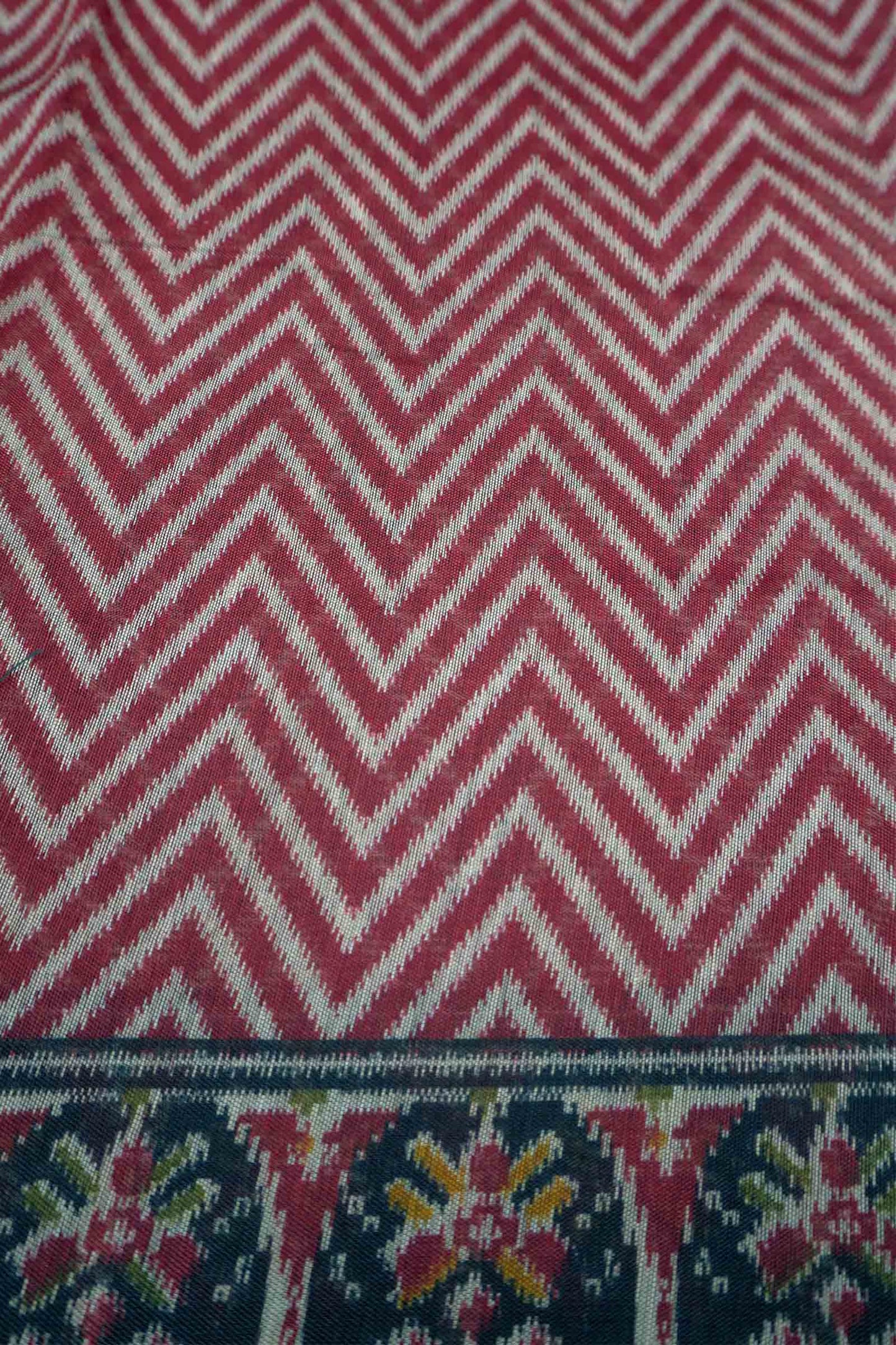 Maroon Fancy Zig Zag Printed Cotton Ajrakh Style Pallu Saree