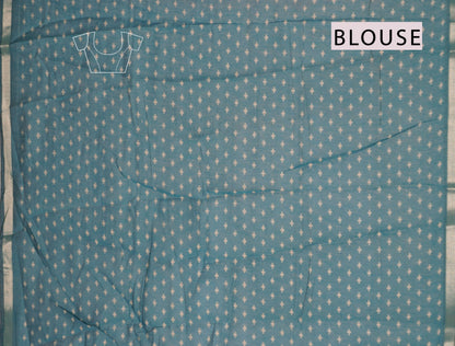 Violet Fancy Zig Zag Printed Cotton Ajrakh Style Pallu Saree