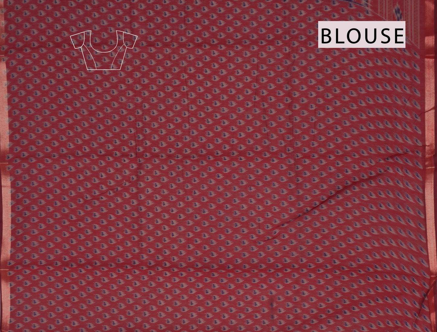 Blue Fancy Printed Cotton Patola Style Pallu Saree