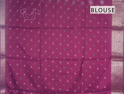 Burgundy Semi Dola  Mandala Print Saree