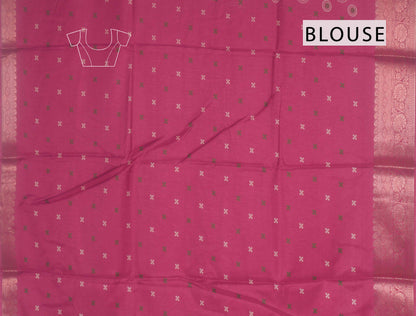 Cranberry Pink Semi Dola  Mandala Print Saree