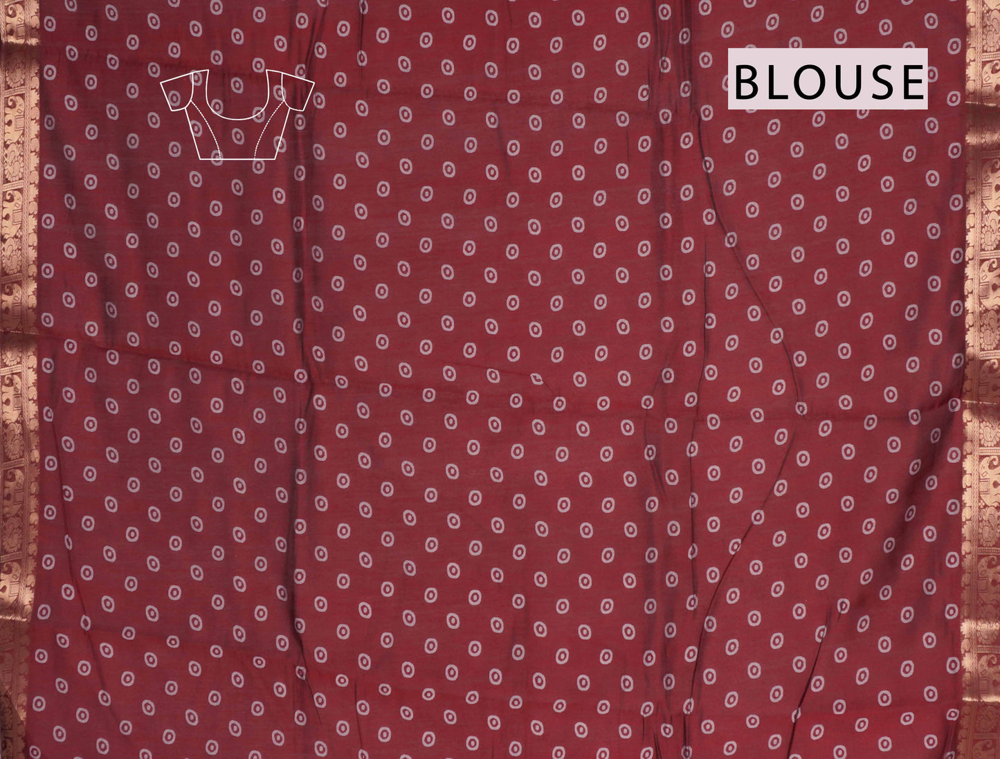 Blue Shibori Style Printed Cotton Zari Border Saree