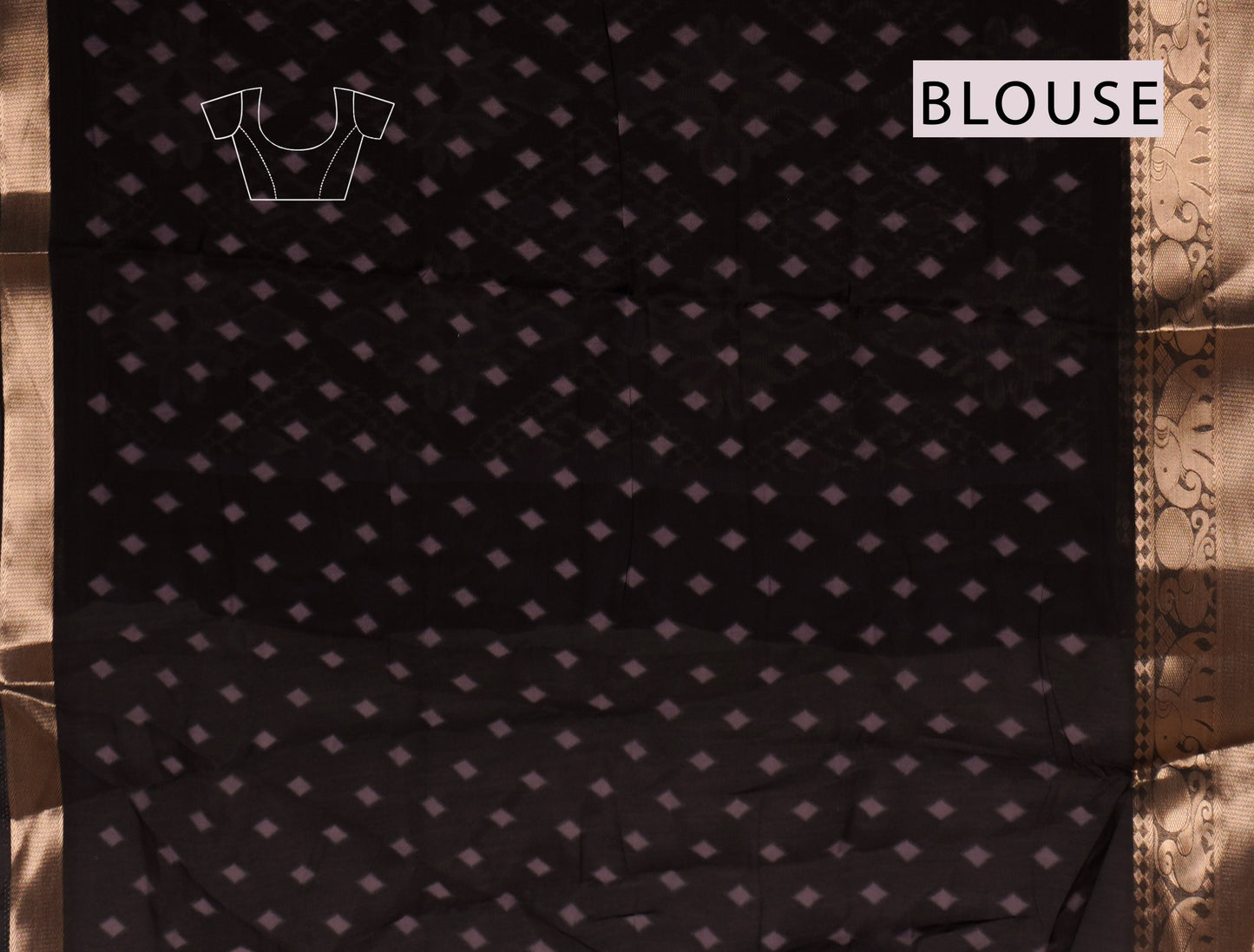 Light Violet Epic Tales Printed Cotton Zari Border Ikat Style Pallu Saree