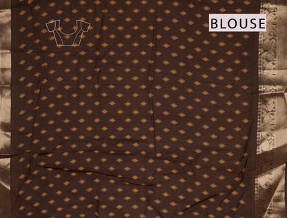 Mustard Yellow Epic Tales Printed Cotton Zari Border Saree