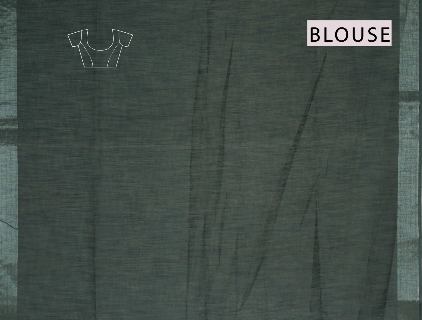 Grey Green Cotton Fancy Lotus Print Silver Border Saree