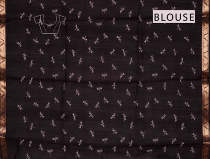 Red Flamingo Printed Cotton Zari Border Saree