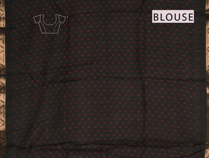 Maroon  Floral Lotus Printed Cotton Zari Border Saree