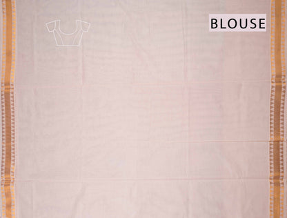 Off White With Golden Kerala Cotton Paisely Butta Rich Pallu Saree  NAA110