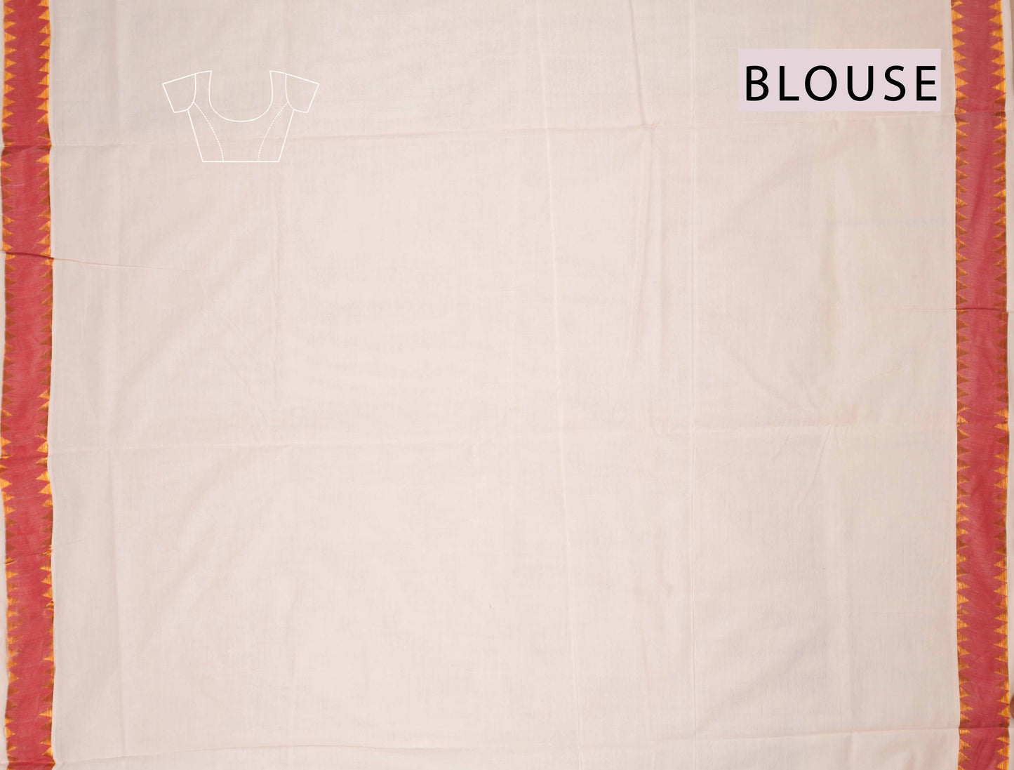 Off White Kerala Cotton Red Butta Rich Pallu Saree NAA109