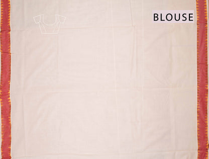 Off White Kerala Cotton Red Butta Rich Pallu Saree NAA109